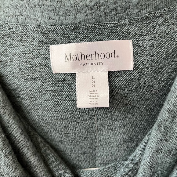 Motherhood Heathered Blue Cowl Neck Long Sleeve Dress size Large - Picture 3 of 6